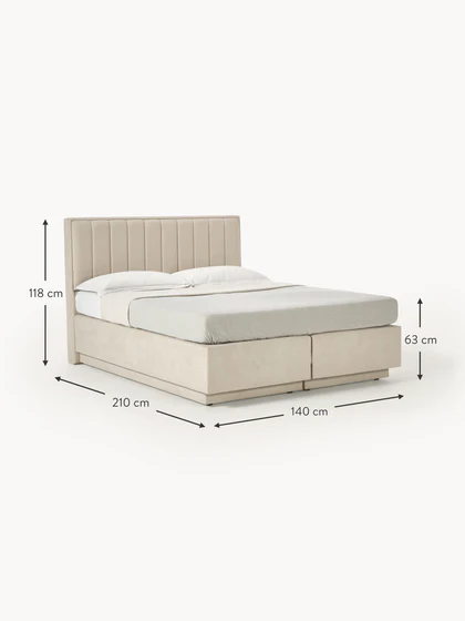 [DEO3PDV02-107] Boxspringbett Livia mit Stauraum